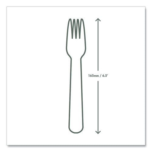 White Cpla Cutlery, Compostable, Fork, 1,000/carton