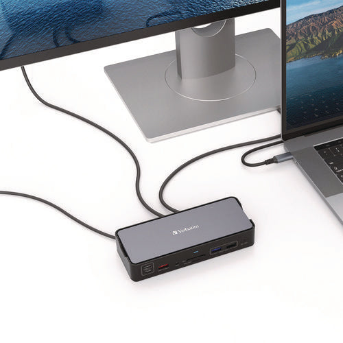 Usb-c Pro Docking Station 15-in-1, Audio/displayport/hdmi/micro Sd/rj45/sd/usb-a/usb-c, Gray