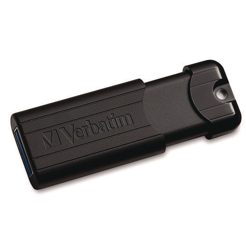 Pinstripe Usb 3.2 Flash Drive, 64 Gb, Black