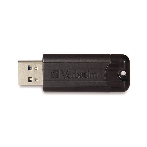 Pinstripe Usb 3.2 Flash Drive, 64 Gb, Black