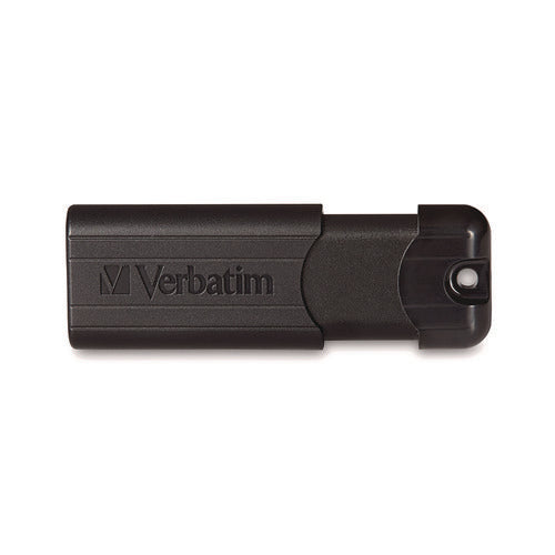 Pinstripe Usb 3.2 Flash Drive, 128 Gb, Black