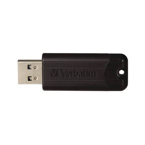 Pinstripe Usb 3.2 Flash Drive, 256 Gb, Black