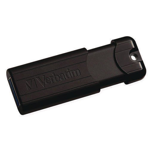 Pinstripe Usb 3.2 Flash Drive, 256 Gb, Black