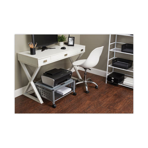 Underdesk Machine Stand, Metal, 2 Shelves, 90 Lb Capacity, 21.5" X 17.88" X 11.5", Matte Gray