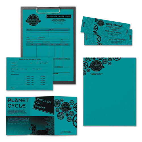 Color Paper, 24 Lb Bond Weight, 8.5 X 11, Terrestrial Teal, 500 Sheets/ream