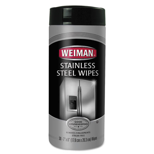 Stainless Steel Wipes, 1-ply, 7 X 8, White, 30/canister, 4 Canisters/carton