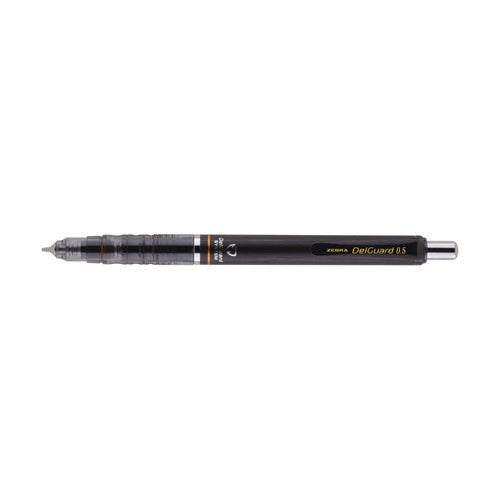 Delguard Mechanical Pencil, 0.5 Mm, Hb (#2), Black Lead, Black Barrel, 3/pack