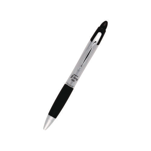 Z-grip Max Ballpoint Pen, Retractable, Medium 1 Mm, Black Ink, Silver/black Barrel, 12/pack