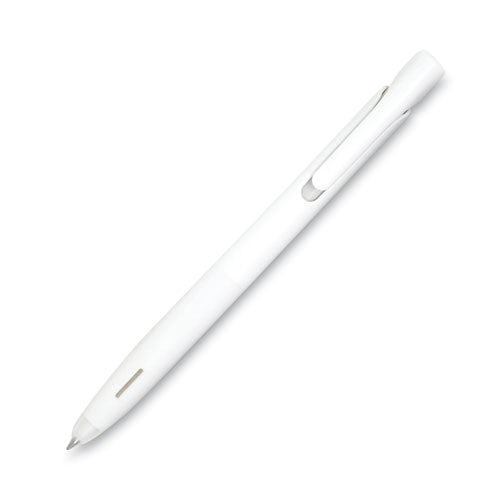 Blen Gel Pen, Retractable, Fine 0.7 Mm, Black Ink, White Barrel, Dozen