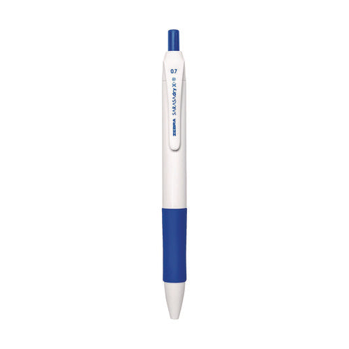 Sarasa Dry X1+ Retractable Gel Pen, Medium 0.7 Mm, Blue Ink, White/blue Barrel, 12/pack