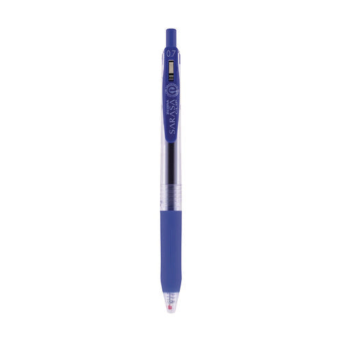 Sarasa Clip Gel Pen, Retractable, Medium 0.7 Mm, Blue Ink, Clear/blue Barrel, 12/pack