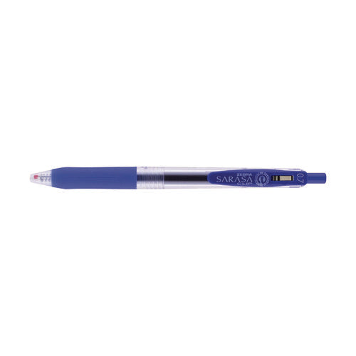 Sarasa Clip Gel Pen, Retractable, Medium 0.7 Mm, Blue Ink, Clear/blue Barrel, 12/pack