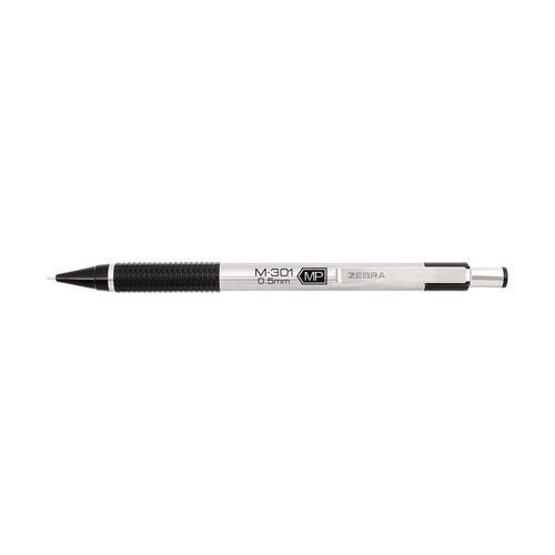 M-301 Mechanical Pencil, 0.5 Mm, Hb (#2), Black Lead, Silver/black Barrel, Dozen