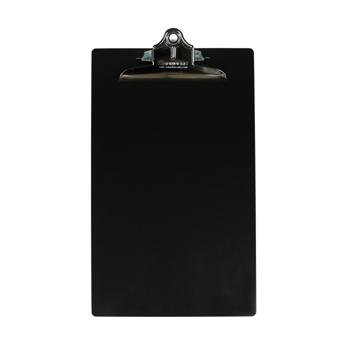 Legal Size Aluminum Clipboard w/ Clip - Black