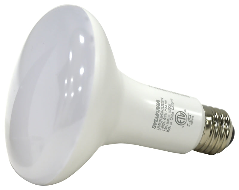 Sylvania 78029 LED Bulb, Flood/Spotlight, BR30 Lamp, 65 W Equivalent, E26 Lamp Base, Dimmable, Cool White Light