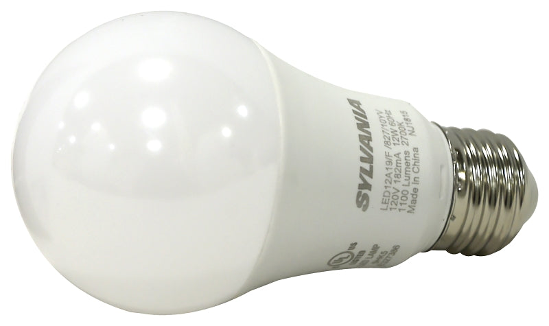 Sylvania 78097 LED Bulb, General Purpose, A19 Lamp, 75 W Equivalent, E26 Lamp Base, Frosted, Warm White Light