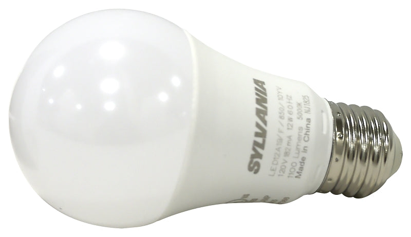 Sylvania 78100 LED Bulb, General Purpose, A19 Lamp, 75 W Equivalent, E26 Lamp Base, Frosted, Daylight Light