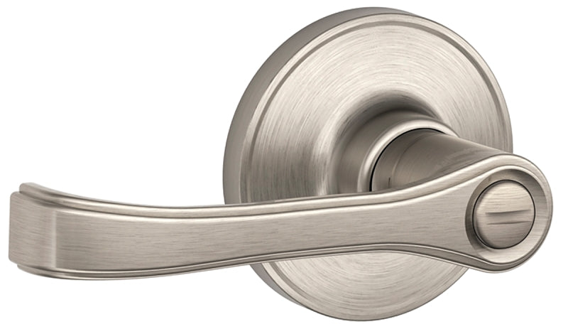 Schlage J Series J40TOR619 Privacy Lever, Mechanical Lock, Satin Nickel, Metal, Residential, 3 Grade