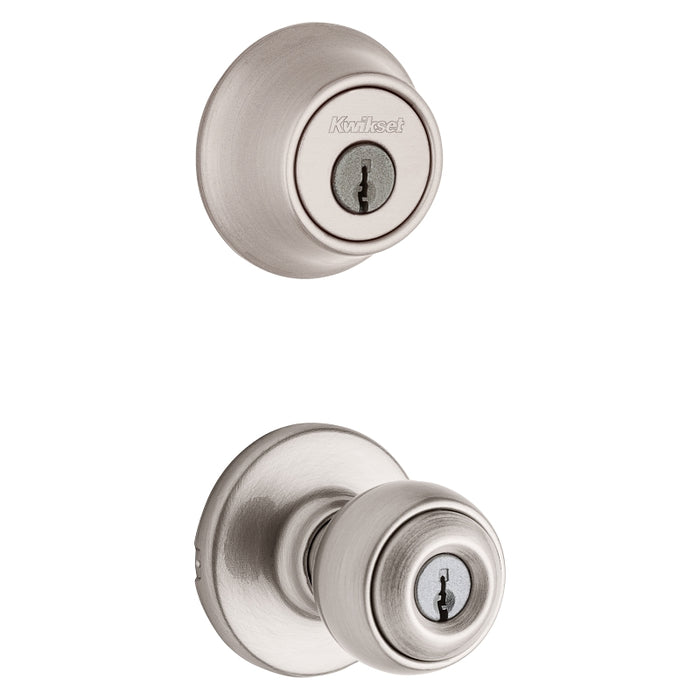 Kwikset 690P 15CP6ALRCSK6 Combination Lockset, Knob Handle, Polo Design, Satin Nickel, 3 Grade