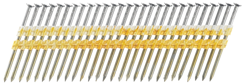 Senco GD25APBSN Collated Nail, Plastic Strip Collation, 2-1/2 in L, Steel, Bright Basic, Full Round Head