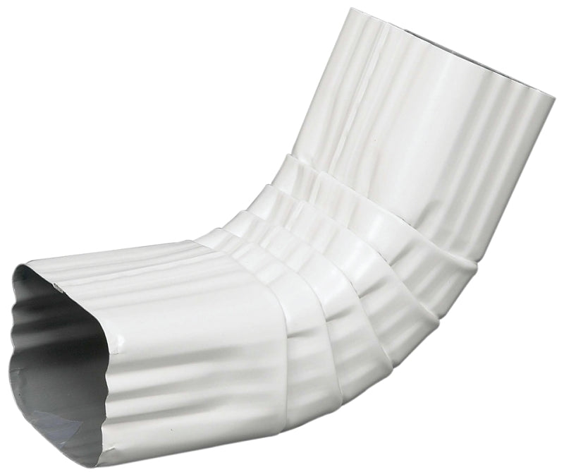 Amerimax 47264 Gutter Front Elbow, Downspout Gutter, Aluminum, White