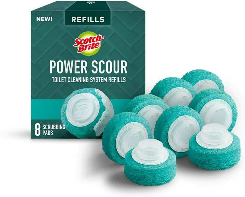 Scotch-Brite Power Scour Series 559-PS-RF-6 Disposable Scrubbing Pad, Polyethylene, Teal