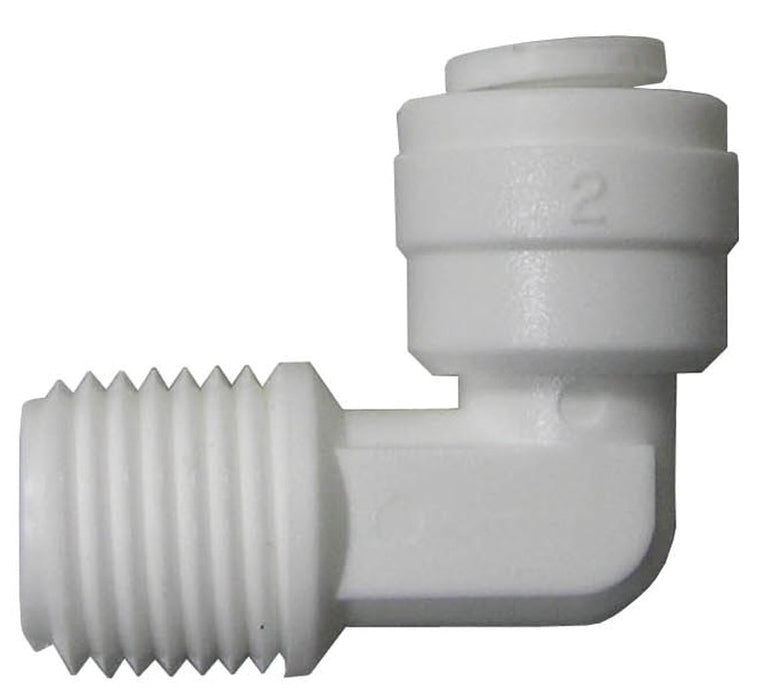 Watts PL-3009 Tube Elbow, 1/4 in, 90 deg Angle, Plastic, 150 psi Pressure