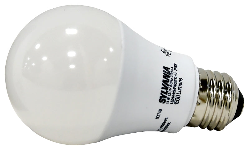 Sylvania 79292 LED Bulb, General Purpose, 100 W Equivalent, E26 Lamp Base, Frosted, Warm White Light, 2700 K Color Temp