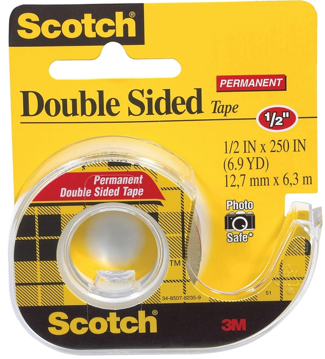 Scotch 136 Office Tape, 250 in L, 1/2 in W, Plastic Backing