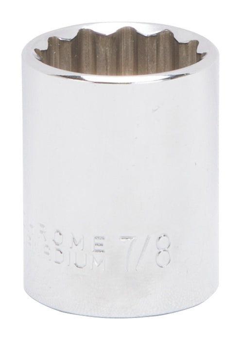 Vulcan MT6517445 Drive Socket, 7/8 in Socket, 1/2 in Drive, 12-Point, Chrome Vanadium Steel, Chrome