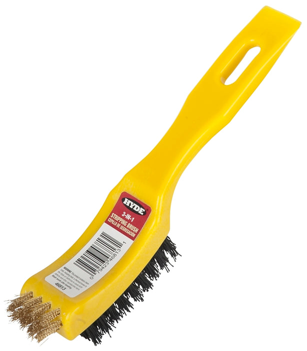 Hyde 46813 Paint Stripping Wire Brush, 0.64 mm L Trim, Brass/Nylon Bristle