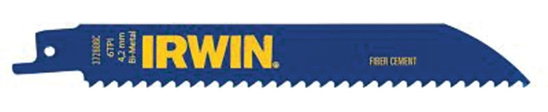 Irwin 372606P5 Reciprocating Saw Blade, 6 in L, 6 TPI, Cobalt/Steel Cutting Edge