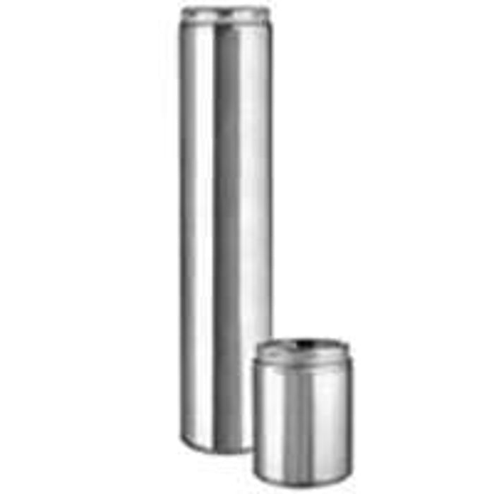 Selkirk 206018U Chimney Pipe, 6 in ID, 8 in OD, 18 in L, Stainless Steel, Includes: Twist-Lock Coupler with Locking Band