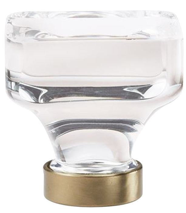 Amerock Glacio Series BP36653CBBZ Cabinet Knob, 1-5/16 in Projection, Glass/Zinc, Clear/Golden Champagne