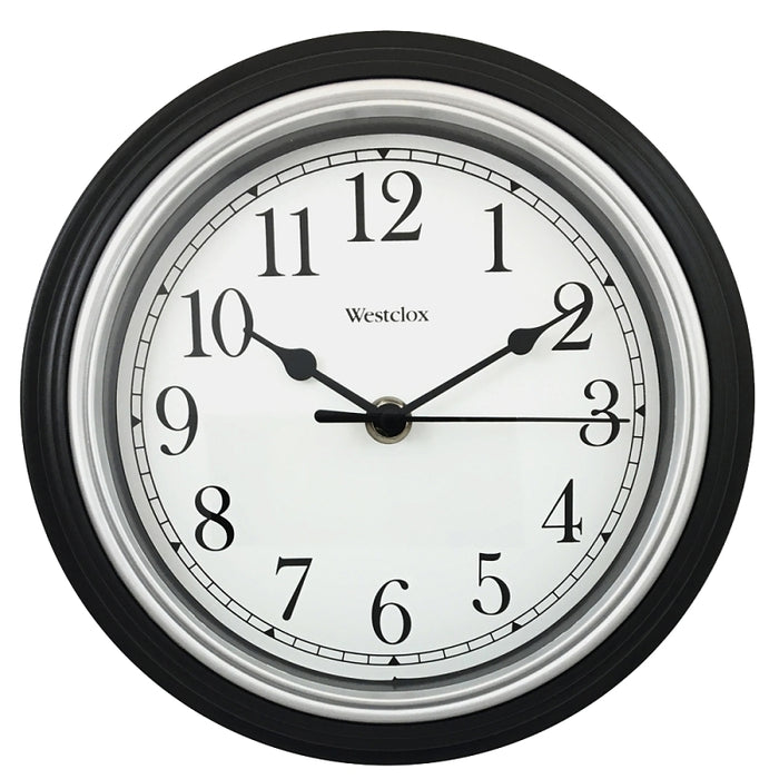 Westclox 46991A Clock, 8-1/2 in Dia, Round, Black Frame, Plastic Clock Face, Analog