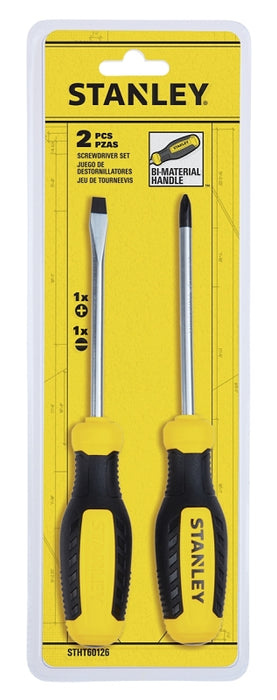 STANLEY STHT60126 Screwdriver Set, 2-Piece, Alloy Steel, Specifications: 4 in L Round Shank