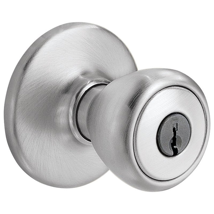 Kwikset 400T 26D 6AL RCS Entry Knob, Satin Chrome, Zinc, KW1 Keyway, Re-Key Technology: Residential, 3 Grade