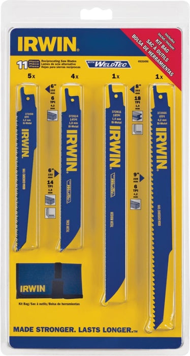 Irwin 4935496 Reciprocating Saw Blade Set, 11-Piece, Bi-Metal