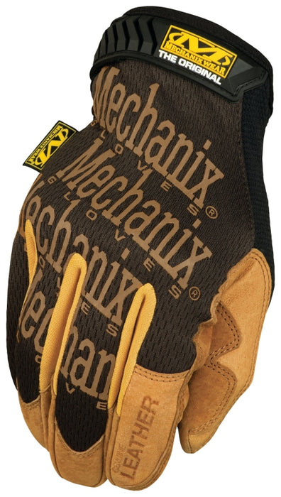 Mechanix Wear Durahide Series LMG-75-009 Mechanic Gloves, M, Wing Thumb, Hook-and-Loop Cuff, Leather, Tan