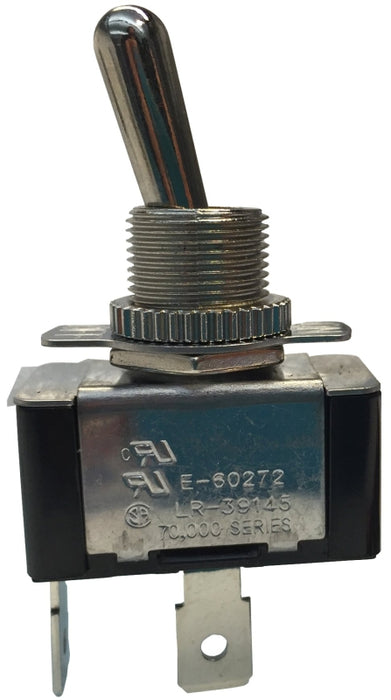 Gardner Bender GSW-121 Toggle Switch, 125/250 V, SPST, Spade Terminal, Silver