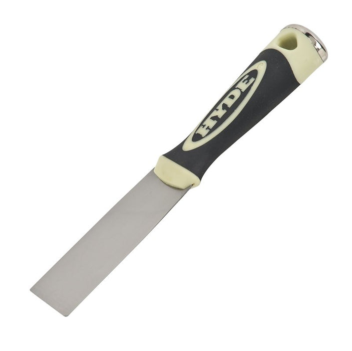 Hyde 06101 Putty Knife, 1-1/2 in W Blade, Carbon Steel Blade, Polypropylene/Thermoplastic Elastomer Handle, 8 in OAL