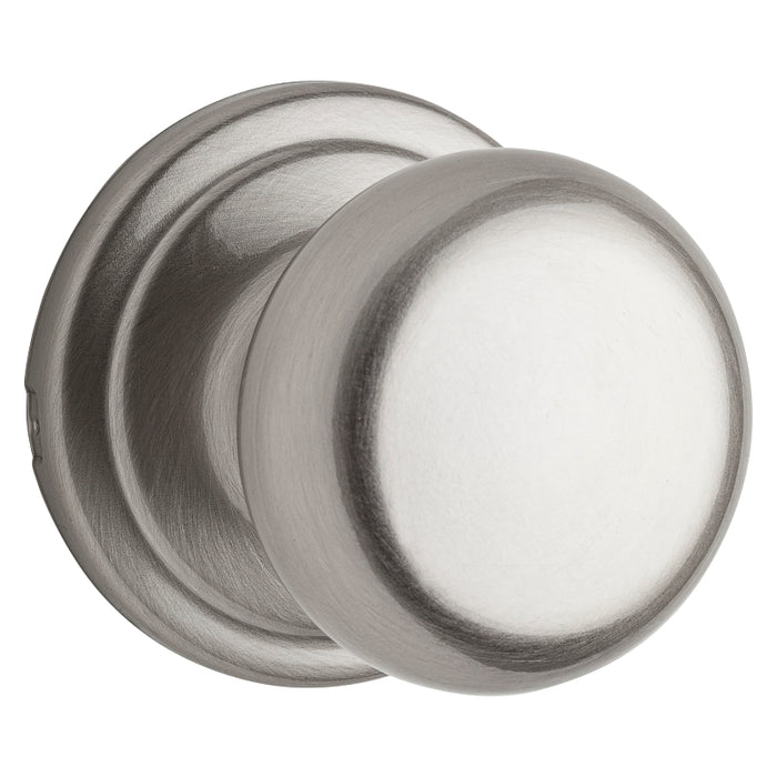 Kwikset Signature Series 720H 156ALBX Passage Knob, Zinc, Satin Nickel, 2-3/8 to 2-3/4 in Backset, 2-1/4 in Strike