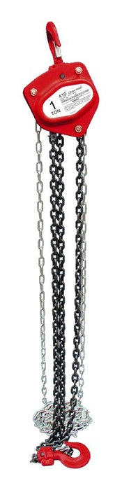 American Power Pull 400 Series 410 Chain Block, 1 ton, 10 ft H Lifting, 12-11/16 in Between Hooks