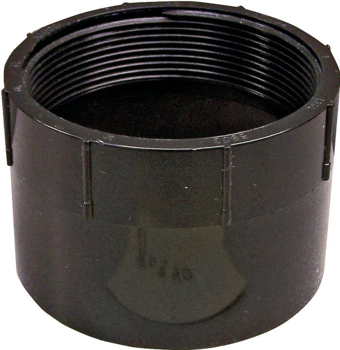 Canplas 102894BC Pipe Adapter, 4 in, FNPT x Hub, ABS, Black, SCH 40 Schedule