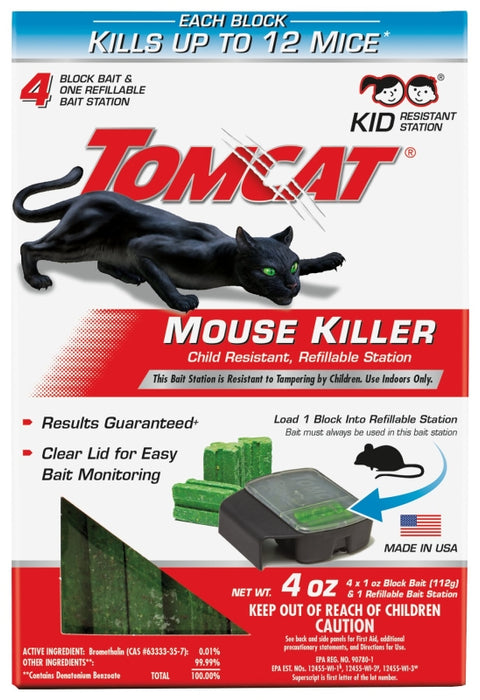 Tomcat 0371110 Mouse Killer Refillable Station, Solid, 4 oz Bag