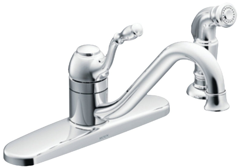 Moen Lindley Series CA87009 Kitchen Faucet, 7.06 in H Spout, Chrome Plated, 9.05 in, 10-1/4 in W x 7-1/4 in H Dimensions