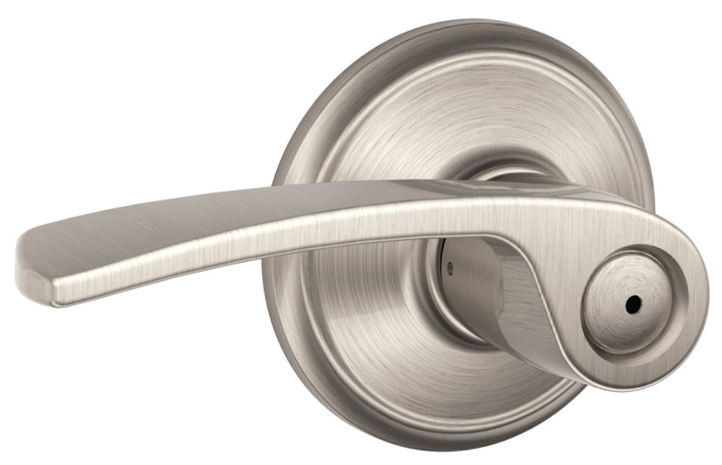 Schlage F Series F40VMER619 Privacy Lever, Mechanical Lock, Satin Nickel, Metal, Residential, 2 Grade