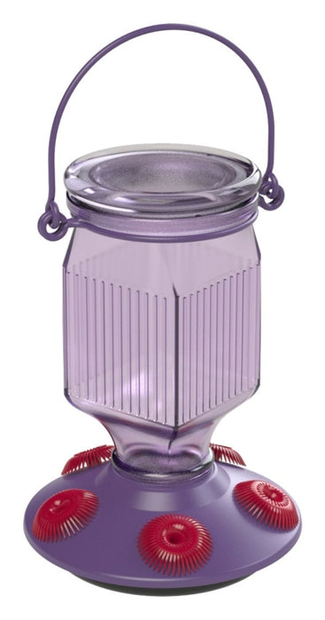 Perky-Pet 9101-2 Bird Feeder, Top-Fill, 16 oz, Nectar, 5-Port/Perch, Glass/Plastic, Lavender, 7-3/4 in H