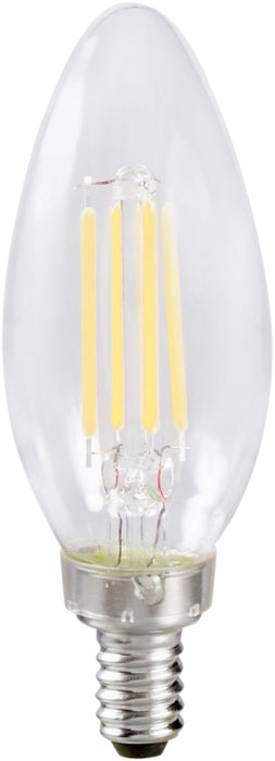 Sylvania 40794 Natural LED Bulb, Decorative, B10 Blunt Tip Lamp, 40 W Equivalent, E12 Lamp Base, Dimmable, Clear