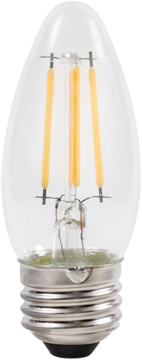 Sylvania 40793 Natural LED Bulb, Decorative, B10 Blunt Tip Lamp, 40 W Equivalent, E26 Lamp Base, Dimmable, Clear